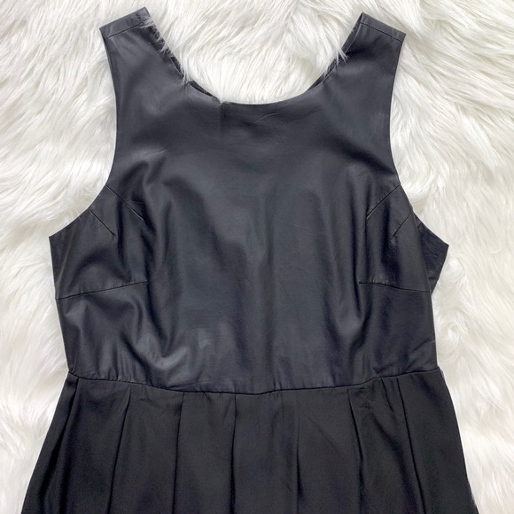 SOLD-Forever 21 Faux Leather Skater Dress - Picture 2 of 8